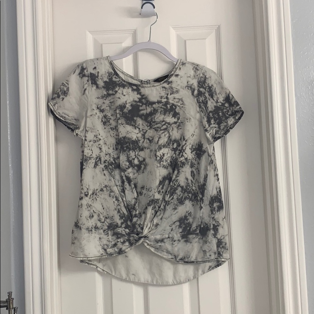 Black and white tie dyed top